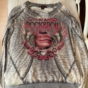 distressed rhinestone long sleeve